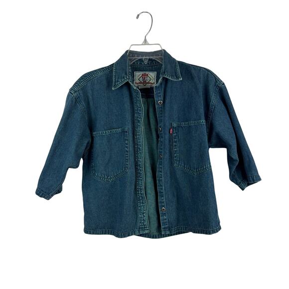 VINTAGE Levi's Denim Shirt Boxy Fit Made in Hong Kong- Women's S - Picture 1 of 7